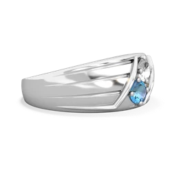 White Topaz Men's Streamline 14K White Gold ring R0460