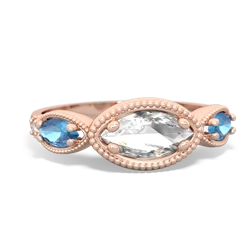 White Topaz Milgrain Marquise 14K Rose Gold ring R5700