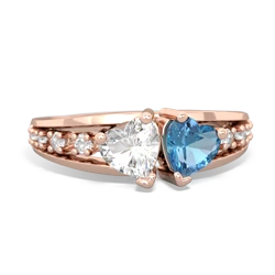 White Topaz Heart To Heart 14K Rose Gold ring R3342