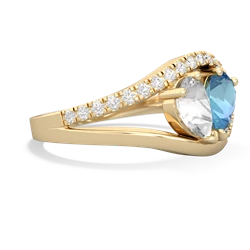 White Topaz Nestled Heart Keepsake 14K Yellow Gold ring R5650