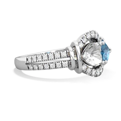 White Topaz Art-Deco Keepsake 14K White Gold ring R5630