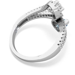 White Topaz Diamond Dazzler 14K White Gold ring R3000