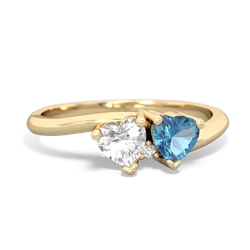 White Topaz Sweethearts 14K Yellow Gold ring R5260