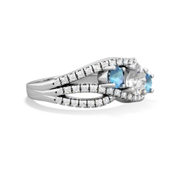 White Topaz Three Stone Aurora 14K White Gold ring R3080