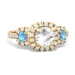 White Topaz Regal Halo 14K Yellow Gold ring R5350