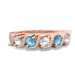 White Topaz Anniversary Band 14K Rose Gold ring R2089