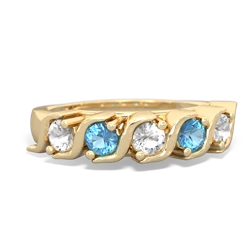 White Topaz Anniversary Band 14K Yellow Gold ring R2089