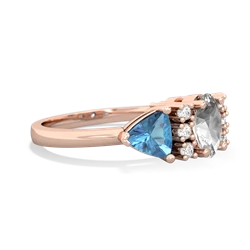 White Topaz Antique Style Three Stone 14K Rose Gold ring R2186