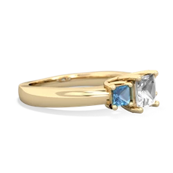 White Topaz Three Stone Trellis 14K Yellow Gold ring R4015