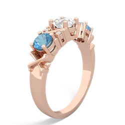 White Topaz Hugs And Kisses 14K Rose Gold ring R5016