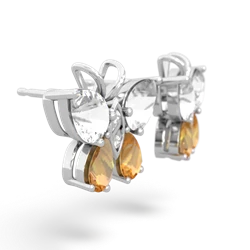 White Topaz Butterfly 14K White Gold earrings E2215