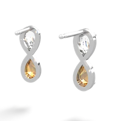 White Topaz Infinity 14K White Gold earrings E5050