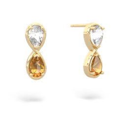 White Topaz Infinity 14K Yellow Gold earrings E5050