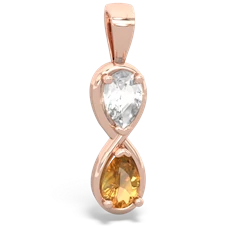 White Topaz Infinity 14K Rose Gold pendant P5050