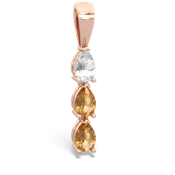 White Topaz Dew Drops 14K Rose Gold pendant P2251