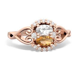 White Topaz Love Nest 14K Rose Gold ring R5860