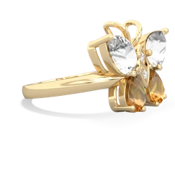 White Topaz Butterfly 14K Yellow Gold ring R2215