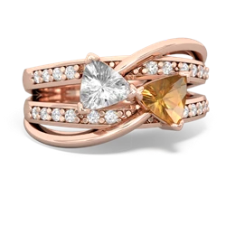 White Topaz Bowtie 14K Rose Gold ring R2360