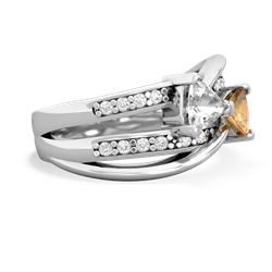 White Topaz Bowtie 14K White Gold ring R2360