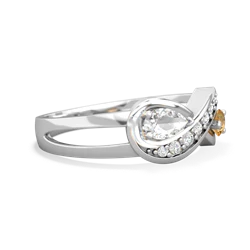 White Topaz Diamond Infinity 14K White Gold ring R5390