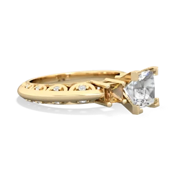 White Topaz Eternal Embrace Engagement 14K Yellow Gold ring C2001
