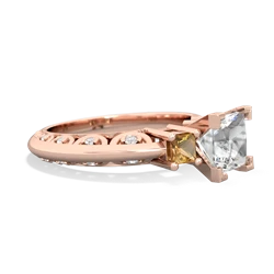 White Topaz Eternal Embrace Engagement 14K Rose Gold ring C2001