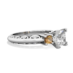 White Topaz Eternal Embrace Engagement 14K White Gold ring C2001