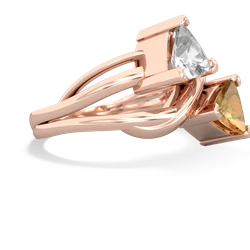 White Topaz Split Band Swirl 14K Rose Gold ring R2341