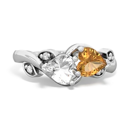 White Topaz Floral Elegance 14K White Gold ring R5790