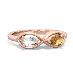 White Topaz Infinity 14K Rose Gold ring R5050