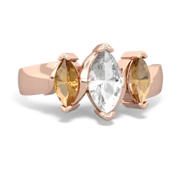 White Topaz Three Peeks 14K Rose Gold ring R2433