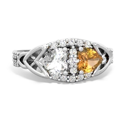 White Topaz Sparkling Celtic Knot 14K White Gold ring R2645