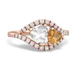 White Topaz Mother And Child 14K Rose Gold ring R3010