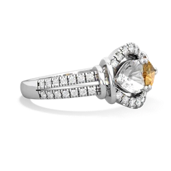 White Topaz Art-Deco Keepsake 14K White Gold ring R5630