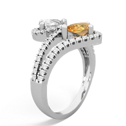 White Topaz Diamond Dazzler 14K White Gold ring R3000