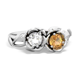 White Topaz Rose Garden 14K White Gold ring R5510