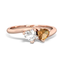 White Topaz Sweethearts 14K Rose Gold ring R5260