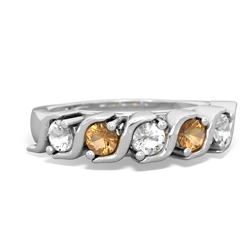 White Topaz Anniversary Band 14K White Gold ring R2089