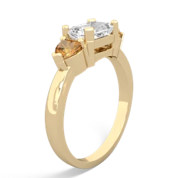 White Topaz Three Stone 14K Yellow Gold ring R5235