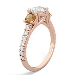 White Topaz Pave Trellis 14K Rose Gold ring R5500