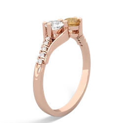 White Topaz Infinity Pave Two Stone 14K Rose Gold ring R5285