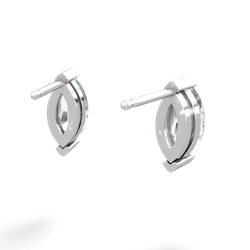White Topaz 8X4mm Marquise Stud 14K White Gold earrings E1701