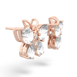 White Topaz Butterfly 14K Rose Gold earrings E2215