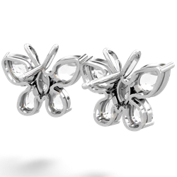 White Topaz Butterfly 14K White Gold earrings E2215