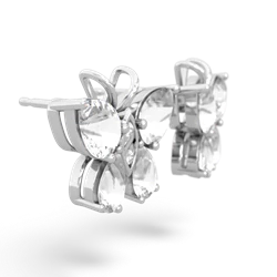 White Topaz Butterfly 14K White Gold earrings E2215