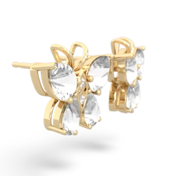 White Topaz Butterfly 14K Yellow Gold earrings E2215