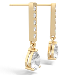 White Topaz Art Deco Diamond Drop 14K Yellow Gold earrings E5324