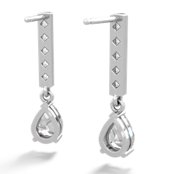 White Topaz Art Deco Diamond Drop 14K White Gold earrings E5324