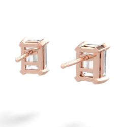 White Topaz 7X5mm Emerald-Cut Stud 14K Rose Gold earrings E1856