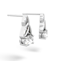 White Topaz Celtic Trinity Knot 14K White Gold earrings E2389